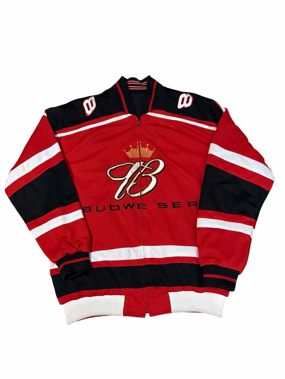 VTG Chase Authentics Budweiser Dale Jr Racing Jacket Mens L Reversible